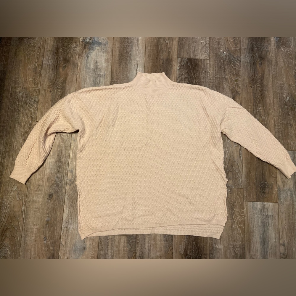 Cold Cactus Payton Diamond Waffle Knit Mock Sweater